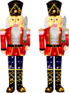 Set of 2 5 FT Christmas Nutcracker Outdoor Christmas Decoration with Glitter Sword
