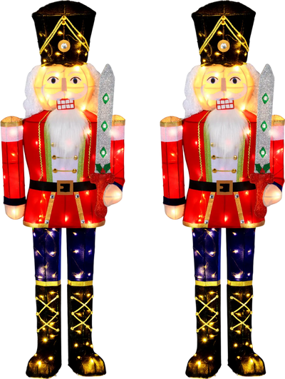 Costway Set of 2 5' Christmas Nutcracker Outdoor Inflatables 18824917 New
