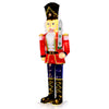 5 FT Christmas Nutcracker decoration showcasing a glitter sword and tall hat, designed for sturdy outdoor holiday.