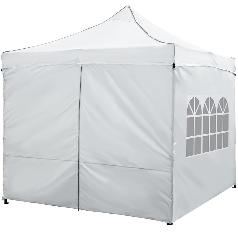 10 x 10 FT Pop up Canopy Tent with 4 Removable Sidewalls and Wheeled Bag-White - Gallery View 1 of 1