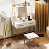 Vanity Desk with Storage Drawers and Charging Station-White - Gallery View 1 of 11