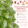 Close-up of the 5 FT whimsical Christmas tree with snow flocking, featuring vibrant green leaves and 216 branch tips.