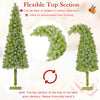 Whimsical 5 FT Christmas tree with bendable top, lush green leaves, and snow flocking for personalized holiday decor.
