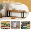 Backless bench from a 3-piece patio dining set, made of acacia wood, perfect for versatile use in dining or garden.
