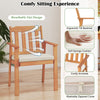 Acacia wood armchair with breathable slat design, soft sponge cushion, and ergonomic tilt backrest for comfortable.
