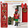 5 FT lighted Christmas nutcracker with tall hat and glitter sword, perfect for festive indoor and outdoor decoration.