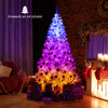 7 Feet Artificial Christmas Tree Hinged Pre-Lit Xmas Tree with 11 Lighting Modes - Gallery View 1 of 12