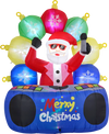 6 Feet Inflatable DJ Santa with Rotating Music Light and Flashing LEDs