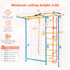7-in-1 Swedish ladder with monkey bars and pull-up bar, designed for kids, featuring a folding gymnastics mat for safe.