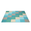 Colorful folding baby play mat featuring a patchwork design, made of waterproof PU for safe play and easy cleaning.