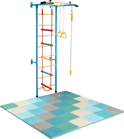 Costway 5-in-1 Swedish Ladder Kids Climbing Wall Play Mat 32924846 New