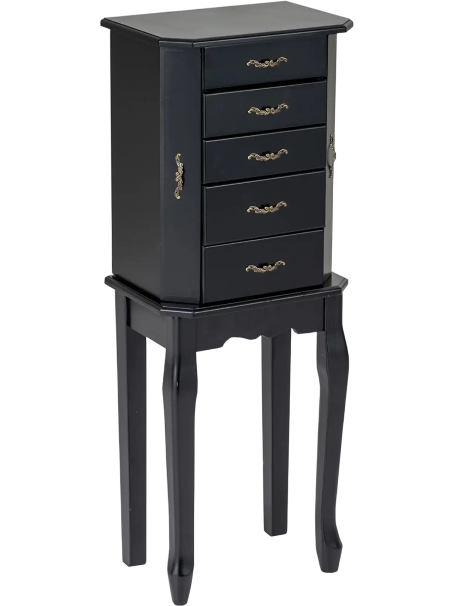 Costway Standing Jewelry Armoire Box Mirror 4 Drawers 2 Side Doors 80264357 New