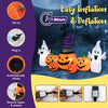 Halloween Groundbreaker Climbing Zombie with inflatable pumpkins, featuring built-in LED lights and easy 1-minute.