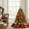 5 FT artificial Christmas tree with multicolored LED lights, decorated with pine cones and berry clusters, ideal for.