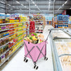 Folding Shopping Utility Cart with Water-Resistant Removable Canvas Bag-Pink - Gallery View 1 of 9