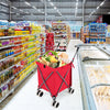 Folding Shopping Utility Cart with Water-Resistant Removable Canvas Bag-Red - Gallery View 1 of 9