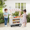 Toy cart play set in grey with POS machine, canopy, and accessories for kids' imaginative play outdoors.
