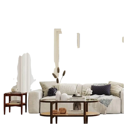Costway 3-Piece Rattan Living Room Furniture Set w/ Glass Top Accent Chair 34612844 New