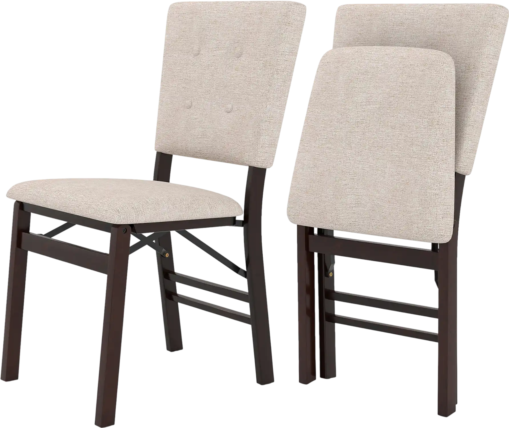 Costway Foldable Dining Chairs Set of 2 Padded Seat Tilt Back Armless Kitchen Chair 99795292 New