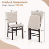 Foldable dining chair set of 4 with beige padded seats and tilt backrests, featuring sturdy rubber wood legs and.