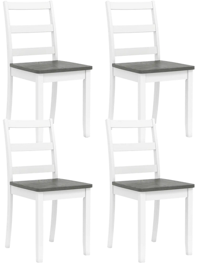 Costway Set of 4 Wood Dining Chairs Solid Rubber Wood Legs 35585661 New