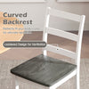 Curved backrest dining chair with solid rubber wood legs in gray, designed for comfort and ventilation in modern spaces.