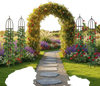 Metal Garden Arch and Obelisk Trellis Set for Climbing Plants