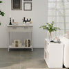 Console table in modern mid-century style, made of premium wood, offering ample storage for living room essentials.