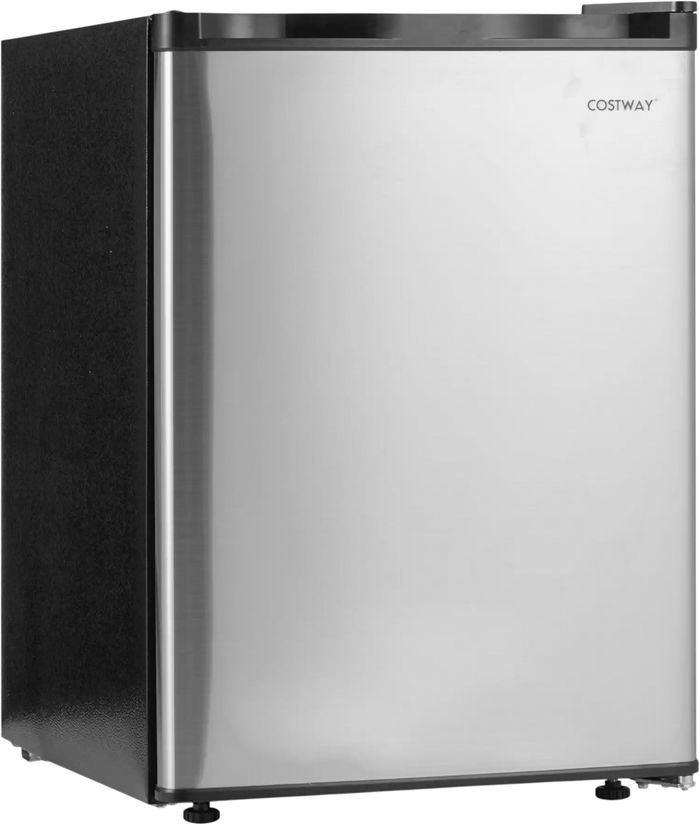 Compact 2.1 cu.ft silver freezer with reversible door, adjustable shelves, and energy-saving design for small spaces.