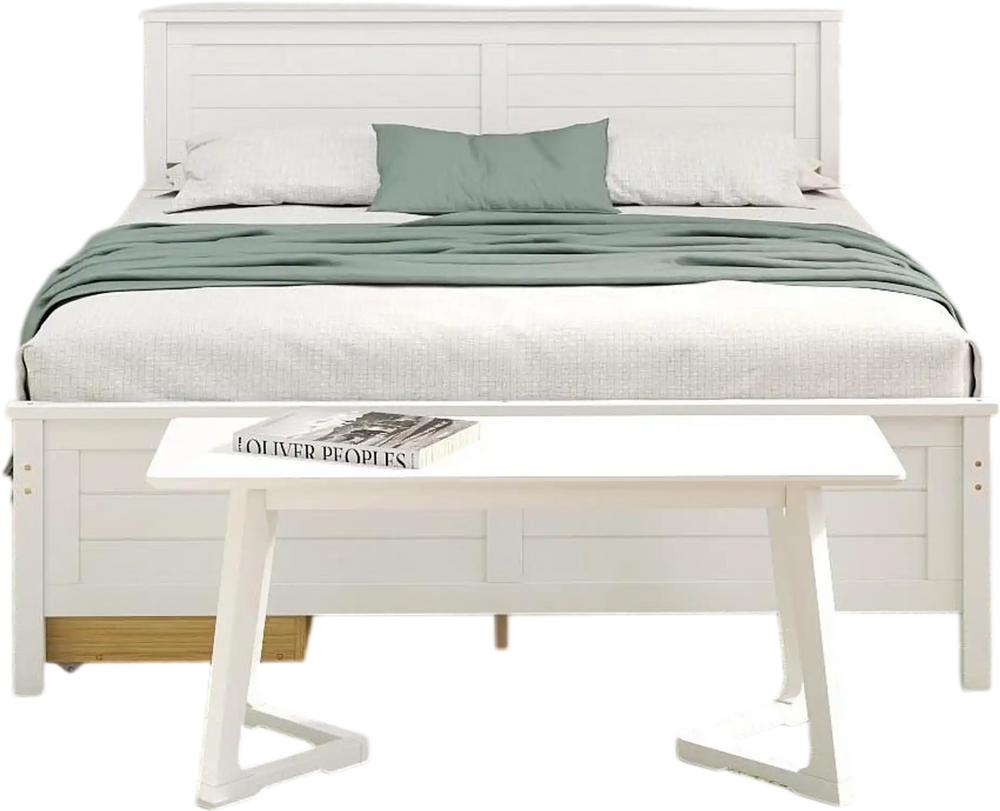 4-piece bedroom furniture set featuring a twin bed, entryway bench, vanity desk, and jewelry armoire for versatile use.