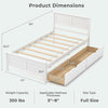 Twin bed frame with two drawers, featuring stable wooden slats and anti-mattress-slip design for versatile bedroom use.