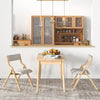 Folding dining chair set of 4 with solid wood frame and upholstered cushions, ideal for compact spaces and cozy seating.
