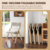 Folding dining chair set of 4 with solid wood frame, upholstered for comfort, ideal for small spaces and easy storage.