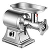 Heavy-duty 1.5HP commercial meat grinder with stainless-steel body, designed for high efficiency and easy cleaning.