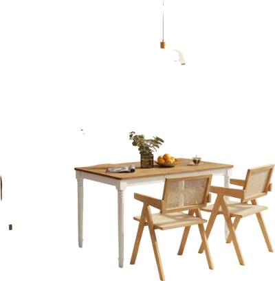Costway Extendable Kitchen Dining Set w/ Table, 2 Rattan Chairs & Cabinet 39764670 New