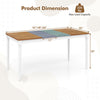 Extendable dining table with oak veneer top, measuring 36" to 60", ideal for dining rooms or kitchens.