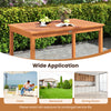 Rectangular wooden dining table from the 5-piece patio set, showcasing a smooth surface for outdoor dining.