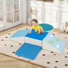 6-Piece Soft Play Set for Toddlers with Climbing Triangle and Ramp-Blue - Gallery View 1 of 10