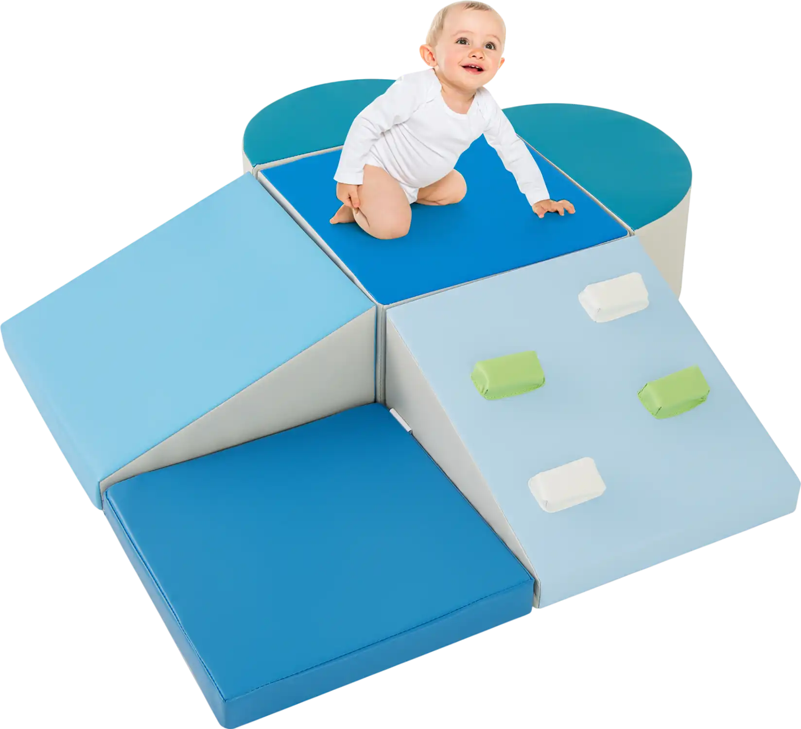 Costway 6-Piece Toddler Soft Play Climbing Triangle Ramp Slide Set 192658374 New