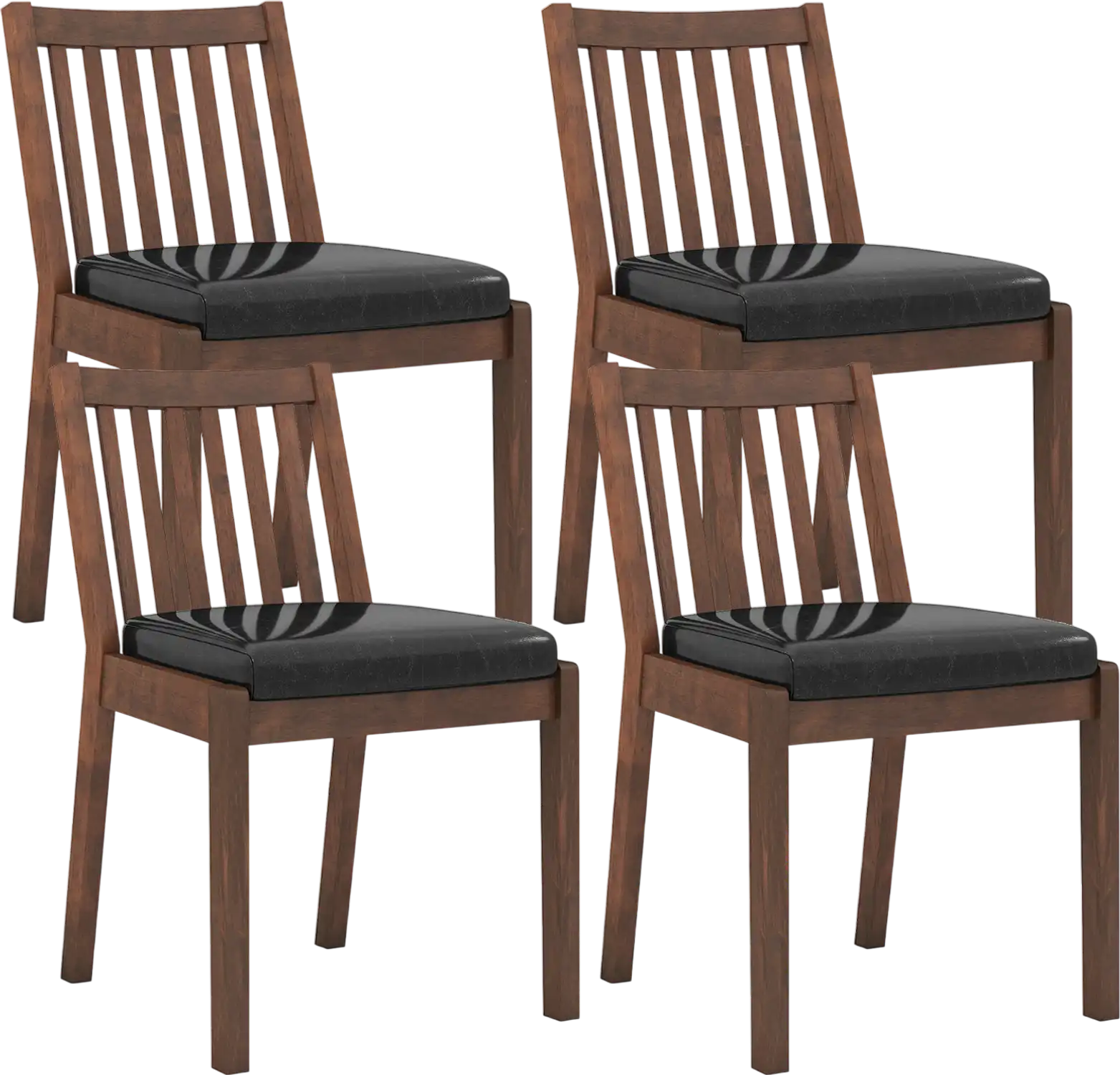Costway PU Leather Upholstered Dining Chairs Set of 4 97044030 New