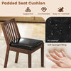 PU leather dining chair with padded seat cushion and ergonomic slanted backrest for comfort in kitchen or dining room.