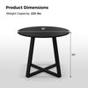 36" round pedestal dining table with X-shaped base, designed for 2-4 people, perfect for small spaces.