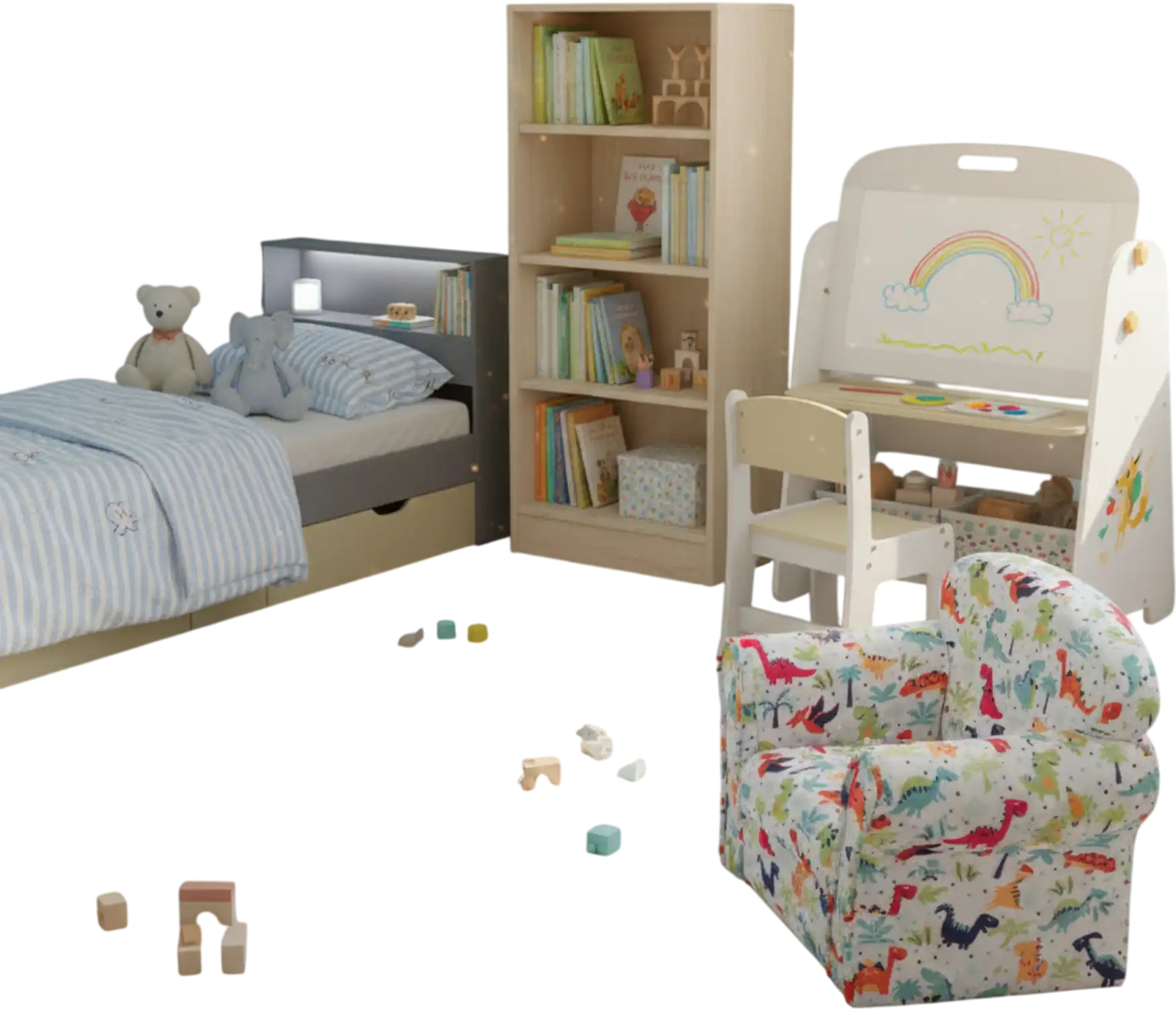 Costway Kids Bedroom Furniture Set Reading Learning Resting 71481032 New