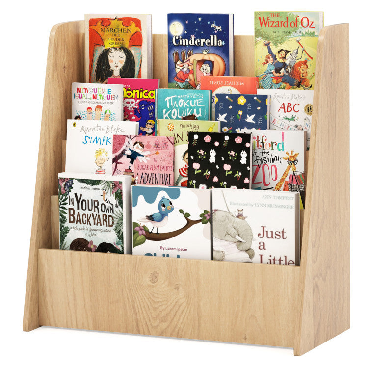 4-tier bookshelf from the kids bedroom furniture set, designed for organizing storybooks and promoting reading.