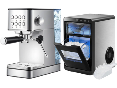 Costway Nugget Ice Maker & 20-Bar Stainless Espresso Machine Duo 42805981 New