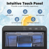 Intuitive touch panel of the Premium Ice and Coffee Duo, featuring controls for ice making and self-cleaning functions.