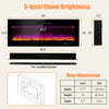 50" recessed electric fireplace with customizable flame colors and pre-installed bracket for cozy holiday decor.