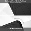 Close-up of the outdoor picnic table bench set showcasing delicate wood grain finishes and safe round corners for added.