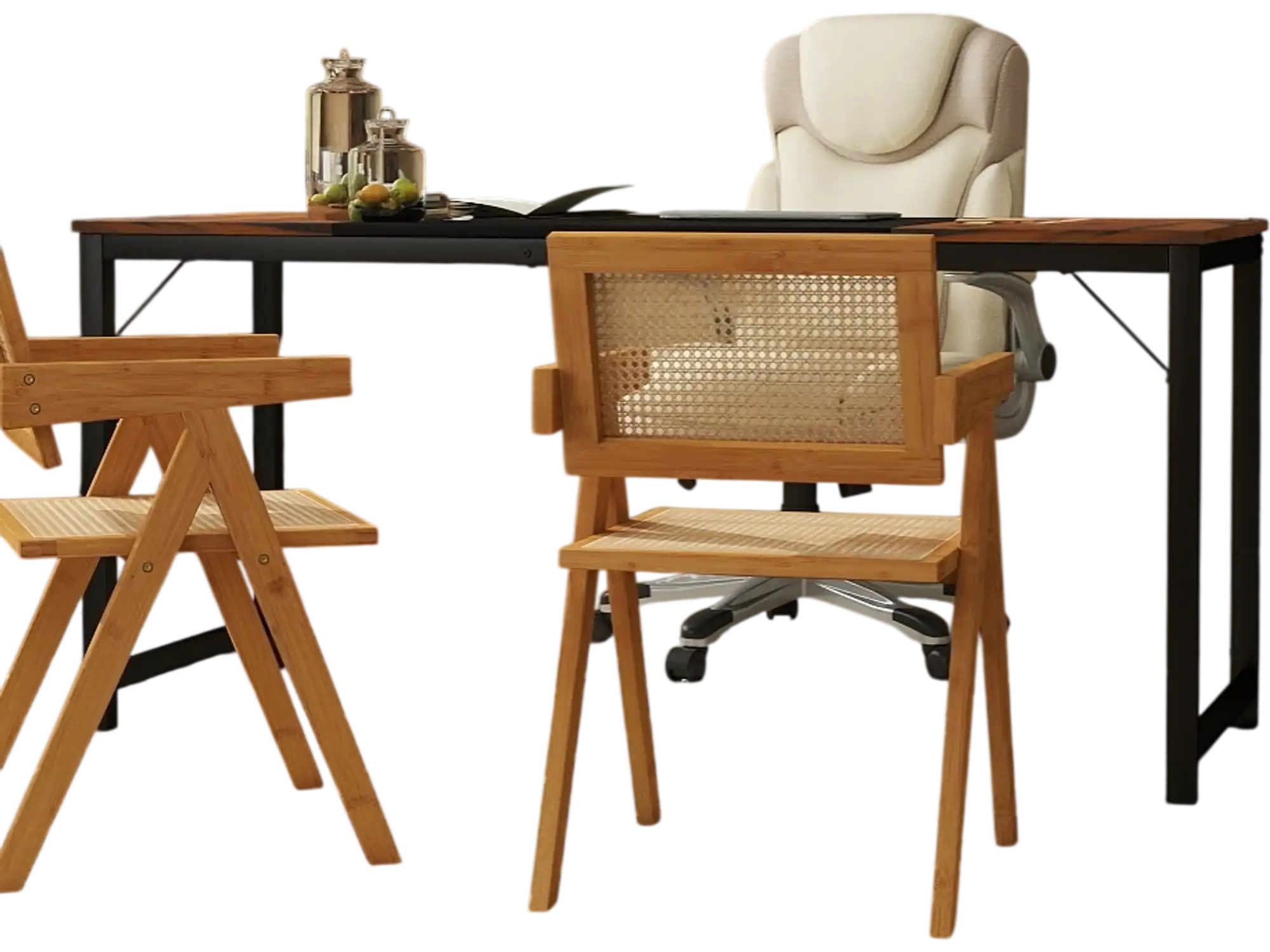 Costway All-in-One Home Office Furniture Bundle Desk Chair Bookshelf Accent Chairs 14208317 New