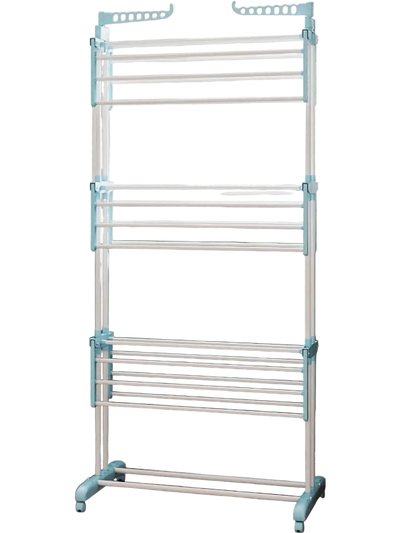 Costway 4-Tier Clothes Drying Rack Laundry Hamper w/ Wheels 91833489 New